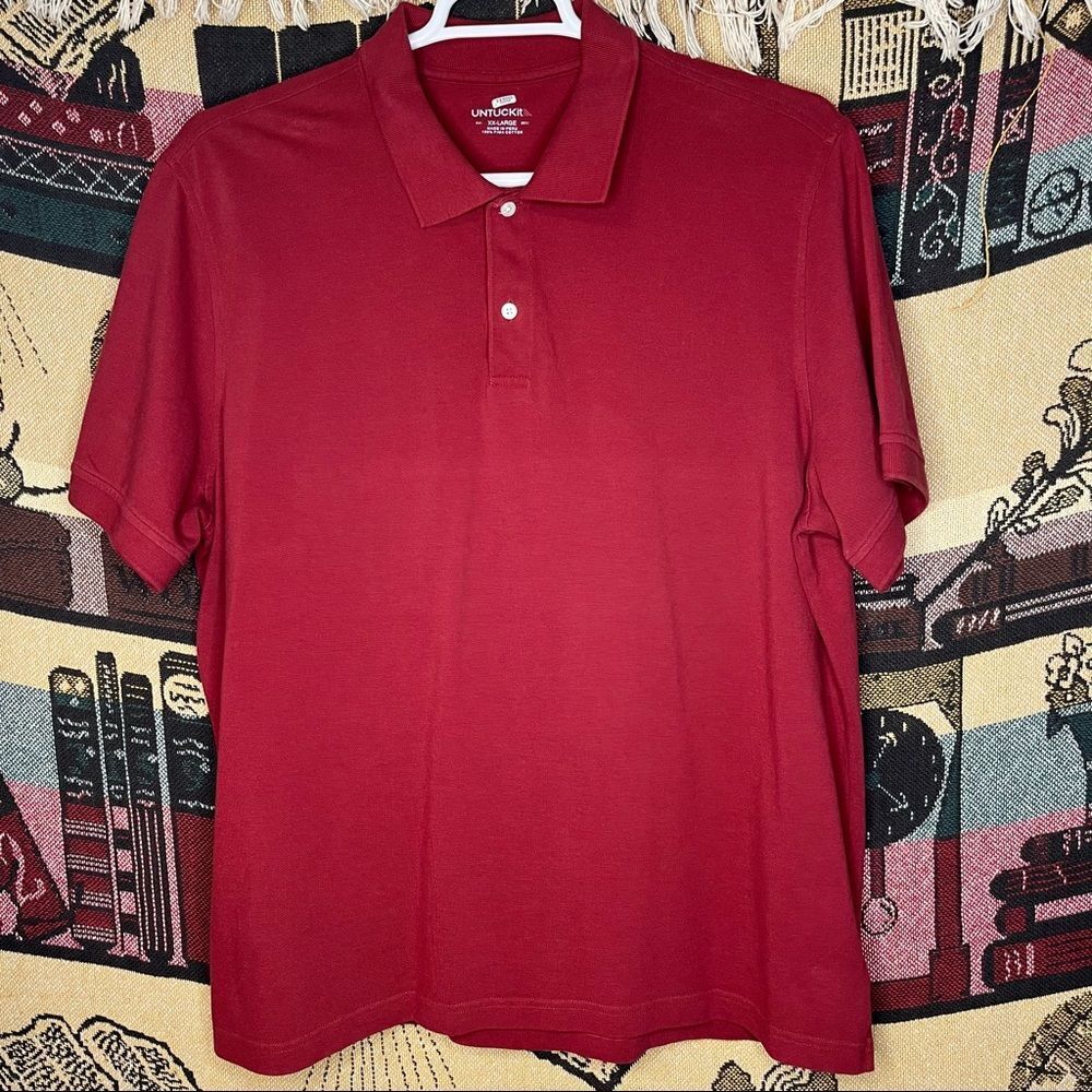 UNTUCKit 100% Pima Cotton Maroon Polo Size XXL